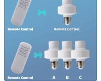 Soporte De Luces E27 Con Control Remoto Inalámbrico Para Bombillas LED Base De Lámpara Colgante Con Timer Inteligente Para Ceilinador - details 12