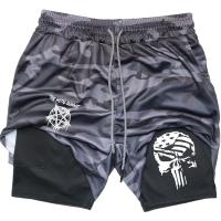 Shorts De Anime Doble Capa Para Hombre Deporte Fitness Estampado Rápido Secado Pantalones De Entrenamiento Multi-Desempeño Running M-3XL - details 11