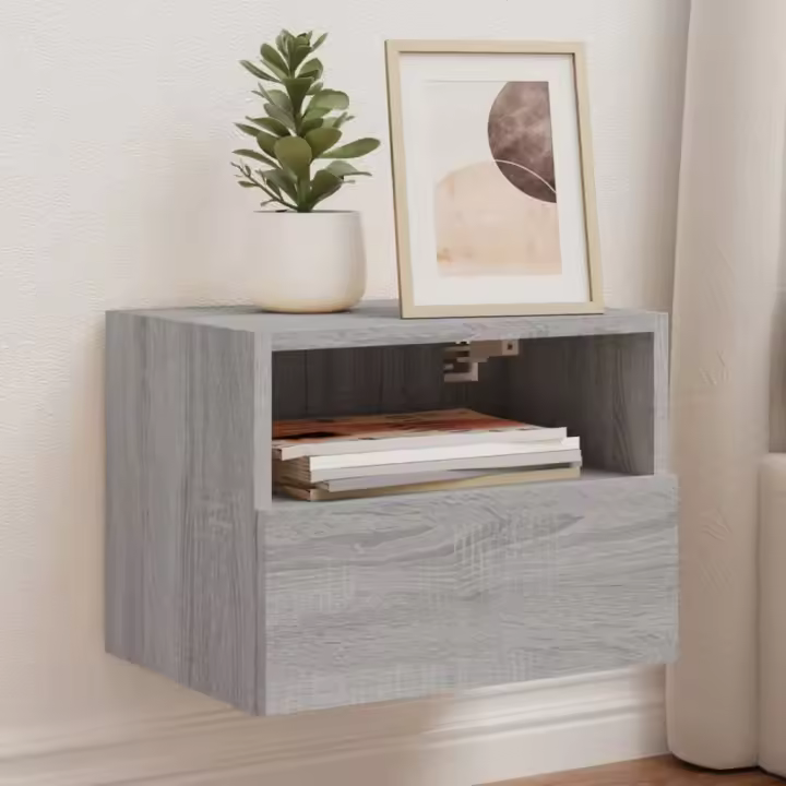 vidaXL Mueble de pared TV madera de ingeniería gris Sonoma 40x30x30 cm - 1