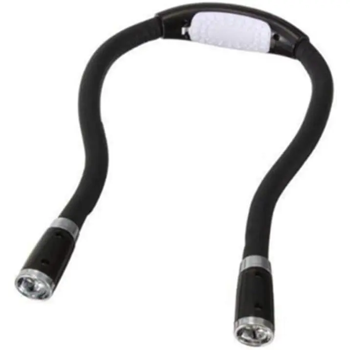 Lámpara de lectura LED, lámpara de cuello, luz de noche LED flexible con manos libres, funciona con pilas, para bricolaje, tejido, reparaciones, camping, viajes, barbacoas, pesca - 1