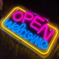Letra LED De Bienvenida Abierta Signo Neon Para Decoración De Bar Business Tienda Club Suministro USB Material Acrílico - details 4