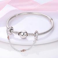 Cadena De Seguridad De Plata Esterlina 925 Estrella Luna Corazón Bordeado Con Clip De Silicona Para Pulsera Original Joyería DIY Regalo - details 28