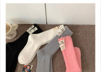 Calcetines De Lana Merino De Conejo Angolero Para Mujer Invierno Cálidos De Color Sólido Calcetines De Nieve De Cashmere - details 0
