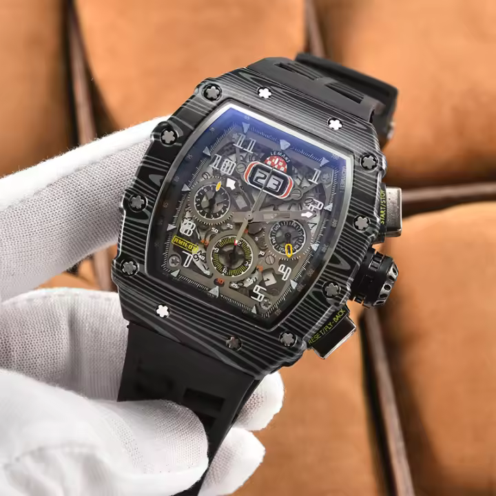 Reloj Deportivo De Nueva Generación Con Diseño Hueco Y Mecanismo Moderno Reloj De Cuarzo Con Tres Discos Pequeños Para Negocios - 1