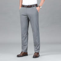 Pantalones Casuales De Seda Para Hombre Primavera/Verano Cintura Media Pierna Larga Y Recta Cómodos Y Transpirables Con Bolsillos - details 16