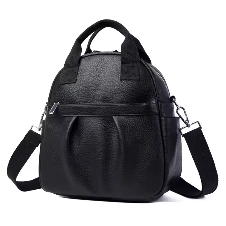 Mochila versátil para Mujer, Nueva mochipa de estudio de cuero de PU, impermeable, de color sólido, simple, de gran capacidad. - 1