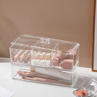 Caja De Almacenamiento Para Maquillaje Organizador Acrílico Transparente Para Esponjas Y Algodón Suave Organizador De Escritorio Para Cosméticos - details 2