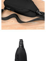 Bolso De Hombro Para Hombre Casual Impermeable Y Resistente Al Desgaste Con USB Recargable Y Compartment Interior Bolsa De Pecho - details 22