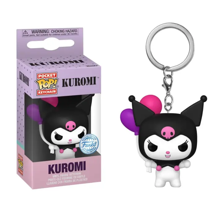 FUNKO POP! KEYCHAIN: SANRIO - KUROMI CON GLOBOS, 77394, TIENDA CON LICENCIA OFICIAL - 1