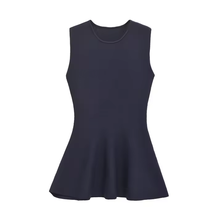 Vestido Mini De Encaje Para Mujer TRAFSHE Con Cuello Redondo Y Mangas Sin Mangas Vestido De Punto Vintage De Corte Slim - 1