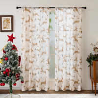 2PC Cortinas Navideñas Decorativas Para Sala De Estar Y Dormitorio Pantalla De Ventana Modernas De Poliéster Sin Cortina Doble - details 7