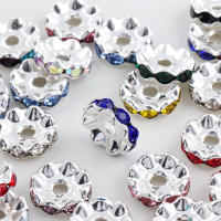 50pcs 12mm Espaciadores De Rhinestone De Aleación Con Diseño Wavy Colorido Para Fabricación De Joyas Braceletes Collares Suministros De Manualidades Decorativos - details 1