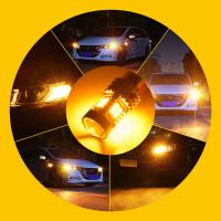 Luz De Señalización LED AUXITO 2x W21W 7440 WY21W Canbus Amarillo 7440NA T20 Bombillas Indicador Error Libre Sin Hiper Flash 3020SMD 24W Universal 12V 1 Año De Garantía - details 6