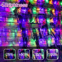 Luces Solares De Red 1pc Jardín Pared Techo 8 Modos Control Remoto Auto Encendido/Apagado Exterior Luces Twinkle Para Patio - details 20