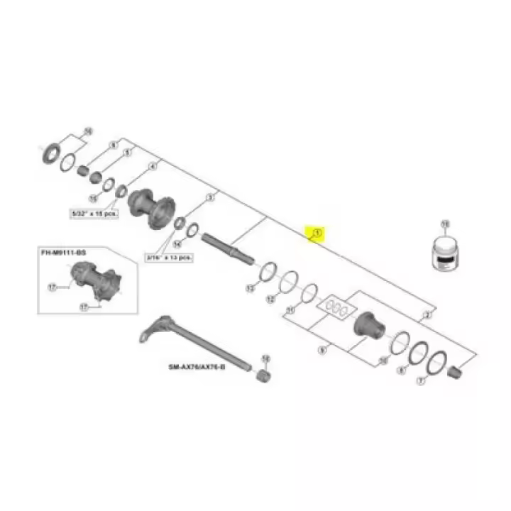 Shimano Eje De Cubo Fh-m9111 Blanco - 1