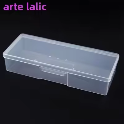 Organizador De Uñas Plástico Rectangular Para Pinceles Y Herramientas De Manicura Caja De Almacenamiento Para Polvos De Uñas Y Artículos De Arte De Uñas - 1
