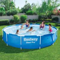 Bestway 56681 Piscina Desmontable Bestway Steel Pro 366x76 cm | depuradora incluida | Estructura de Acero Anticorrosión | Capacidad 6.473L | Material DuraPlus™ Resistente | Montaje Fácil sin Herramientas | Incluye Bomba de Filtro 1. - details 0
