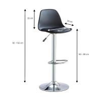 LUTODY - Silla bar, Uso interior, Taburete moderna alta elevación, Asiento de polipiel cuero sintético, Estructura metálica metal de acero, Palanca para subir bajar de asiento, Resistente y fácil de limpiar, Giratoria 360º, Para hogar casa escritorio desp - details 6