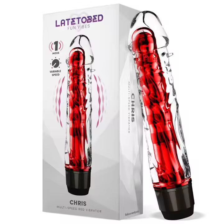 LATETOBED CHRIS VIBRADOR MULTI VELOCIDAD DILDO COLOR ROJO JUGUETES SEXUALES - 1