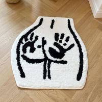 Carpetas Suaves De Terciopelo Para El Baño Non-Slip Absorbente De Agua Alfombra De Mano Hecha Para Dormitorio Cocina Toilette - details 1