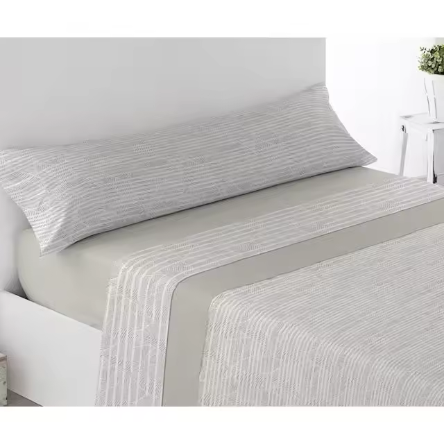 Juego de sábanas, suave, fresco. Beige, Juego de Cama 100% Microfibra tacto Satén. Cama de 135 y 150. Primavera, Verano. Dormitorio Elegante, Alegre, Colorido,Luz. - 1
