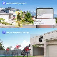 Cámara IP de 12 MP y 6 K para exteriores, WiFi, PTZ, tres lentes, pantalla dual, zoom óptico de 10X, seguimiento automático, cámara de seguridad CCTV impermeable - details 1
