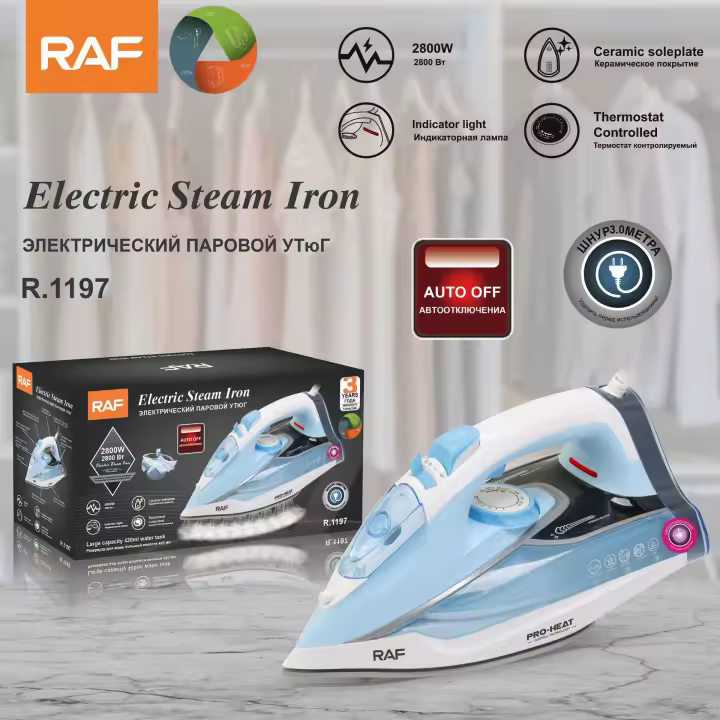 European RAF, plancha Eléctrica, plancha de vapor de Doble USO, húmeda y Seca, máquina de plancha portátil para Colgar en el hogar, 2800 W - 1