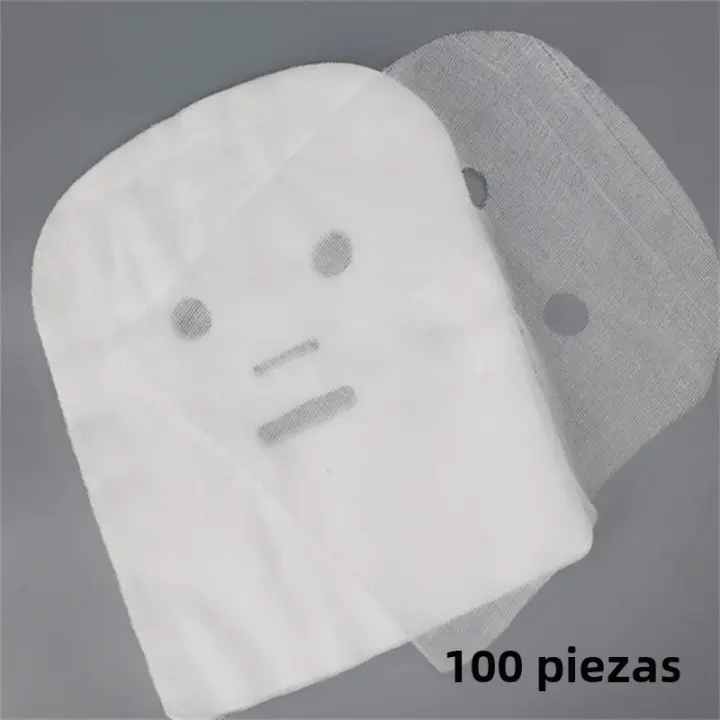 Bolsa De 100pcs De Mascarilla Facial De Algodón Puro Desechable 25x30cm Absorción Especial No Irritante Para Salón De Belleza - 1