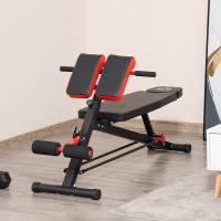 HOMCOM Banco de Mancuerna Banco Abdominales con Respaldo Inclinable en 3 Posiciones y Altura Ajustable Banco de Pesas Musculación para Fitness Entrenamiento 64x146x73,5-85 cm Negro - details 1