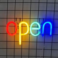 Luces Neón LED OPEN Artísticas Para Comercio Con Alimentación USB/batería Para Fiestas De Navidad Bodas Bares Cafeterías Juegos - details 0