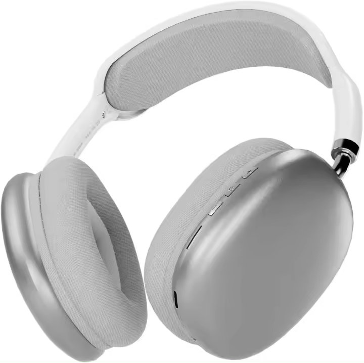 Auriculares inalámbricos Bluetooth supraurales con batería de larga duración y micrófono para fitness (plateados) - 1