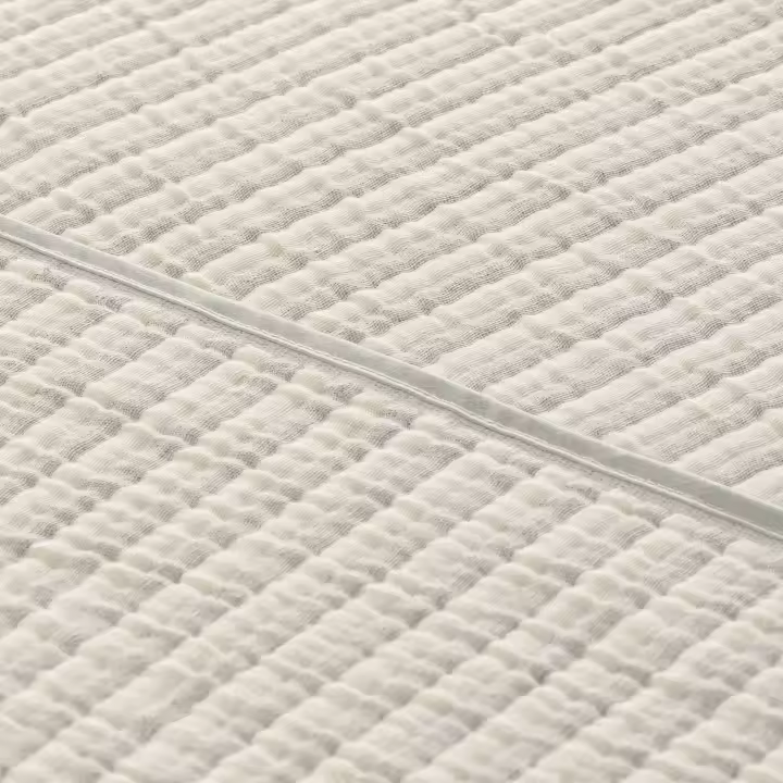 GAMUSI - Colcha jacquard ligera algodón entretiempo primavera verano diseño rayas NISA - 1