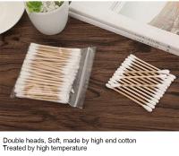 100/200/1000pcs Sticks De Madera Con Puro Algodón Doble Final Limpiador De Oídos Remover De Maquillaje Sticks De Belleza - details 1