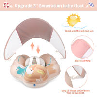 Flotador De Natación Para Bebés Con Canopy Accesorios De Piscina Inflable Para Niños Juguete De Baño Circular Para El Verano - details 10