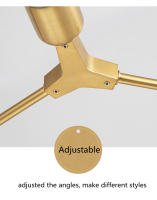 Lámpara De Techo Moderna Y Minimalista Ajustable En Ángulo Negro/Oro Chandelier Pendente Iluminación Metal E27 Fuente De Alimentación DC - details 16