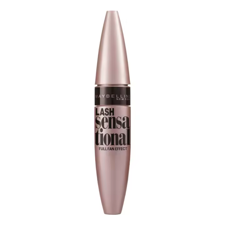 Maybelline New York | Lash Sensational máscara de pestañas negra volumen- 9,5 ml con cepillo en forma de abanico no apelmazada, pestañas más flexibles | 9,5ml - 1