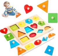 Juguete Educativo Montessori De Madera Para Bebés Tablero De Aprendizaje De Colores Y Formas Juego De Rompecabezas Para El Desarrollo Motor Fine - details 6
