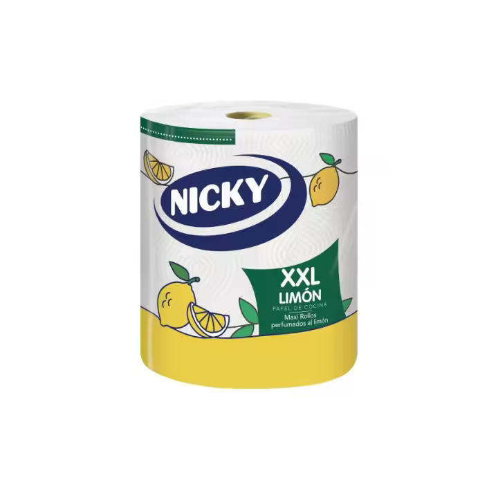 PAPEL  DE COCINA 8 ROLLOS SECAMANOS LIMON XXL - 1