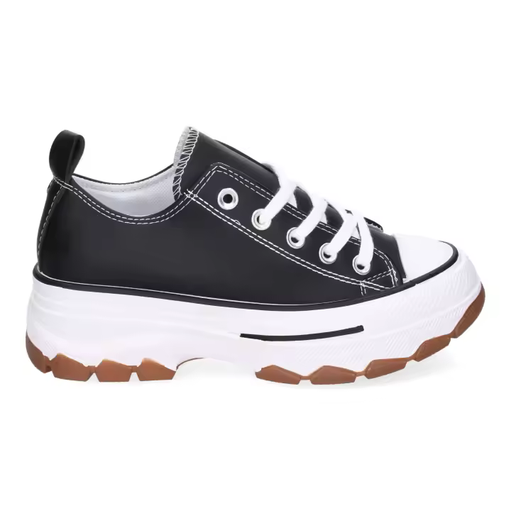 Zapatillas cómodas de polipiel para mujer color negro EV99P - 1