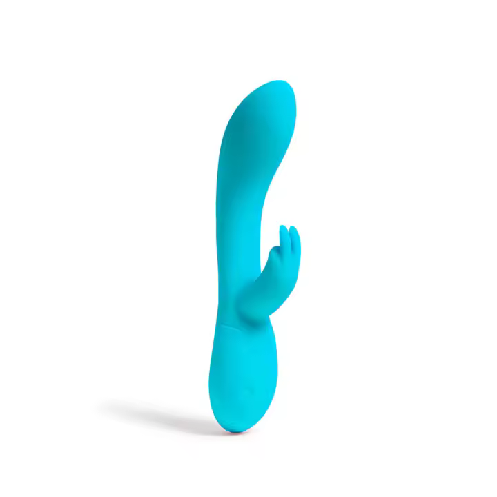 Platanomelón - Vibrador Conejito Efecto Calor con 3 Intensidades y 7 Patrones, Sumergible y Recargable - Lucas Azul - 1