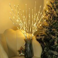 Rama De Birch Blanca Con 20 Luces LED Operadas Por Batería Decoración Para Hogar Y Dormitorio Arbolado Iluminado De Will O' the Wisp - details 6