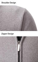 Chaqueta De Punto Para Hombre 2023 Cuello Erguido Gruesa Y Cálida Cardigan Suéter Casual Abierta Por Cremallera Manga Larga - details 34