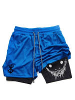 Shorts Deportivos 2-en-1 Para Hombre Berserk: Corto De Correr Secado Rápido Gimnasio Y Entrenamiento Doble Capa Polyester Acetato - details 2