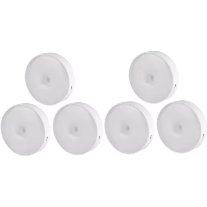 6 Luces LED Nocturna con sensor de movimiento recargable por USB para armarario, Cocina, Escaleras, Luces inalmstricas para muebles y cuadros. - 1