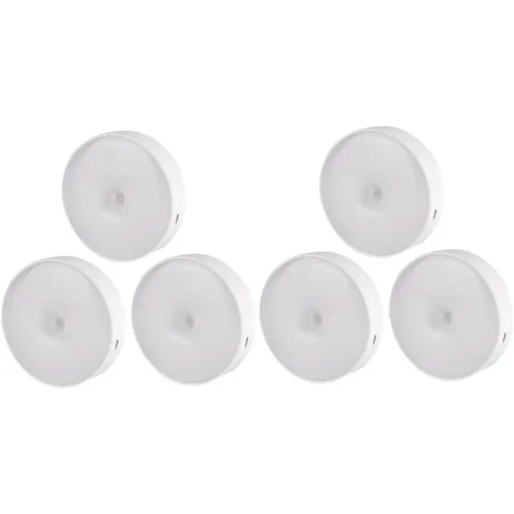 6 Luces LED Nocturna con sensor de Movimiento recargable por USB para armarario, Cocina, Escaleras, Luces inalmstricas para muebles y Cuadros. - 1