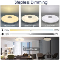 Luz De Techo Inteligente RGB Con Altavoz 30W 36W Reproducción De Música Bluetooth WIFI TUYA APP Decoración Para Hogar Dormitorio Sala De Estar - details 6