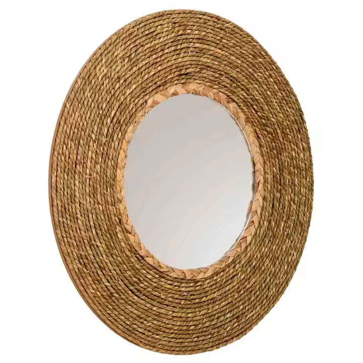 WANDERLUST DECO Espejo redondo de fibra natural marrón d39/20x02h cm de estilo Bambú - 1