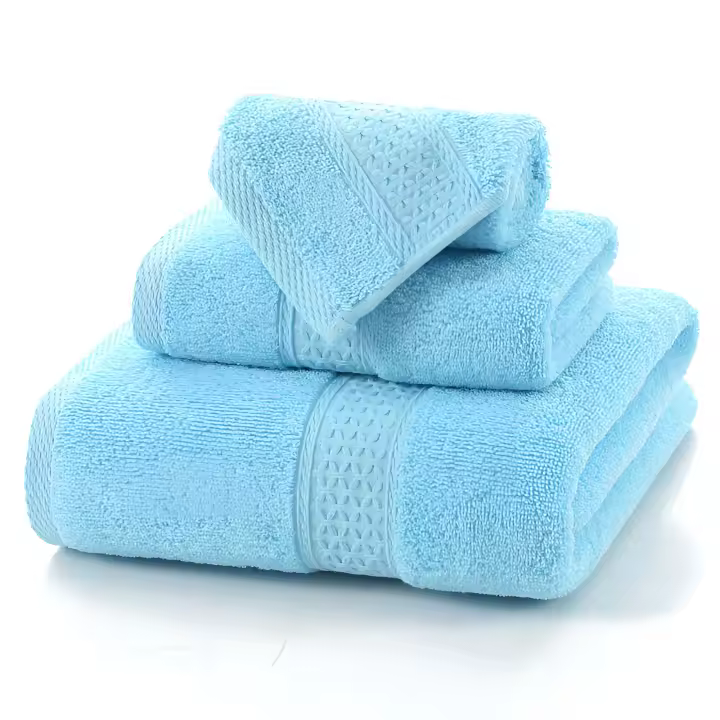 Juego de toallas de Algodón de lujo para el hogar, Set de 3 piezas, Ultra suave, highly absorbente, incluye 1 toalla de baño, 1 toalla de mano, 1 paño - 1