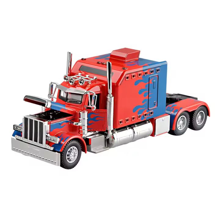 Modelo De Camión Peterbilt 389-Optimus Prime Prototipo 1:24 Con Sonido Y Luz Vehículo De Juguete De Aleación Para Niños - 1