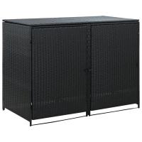 vidaXL Cobertizo Doble Contenedor Basura Ratán Compostaje Patio Jardín Color Negro,  Antracita, y mas - details 0